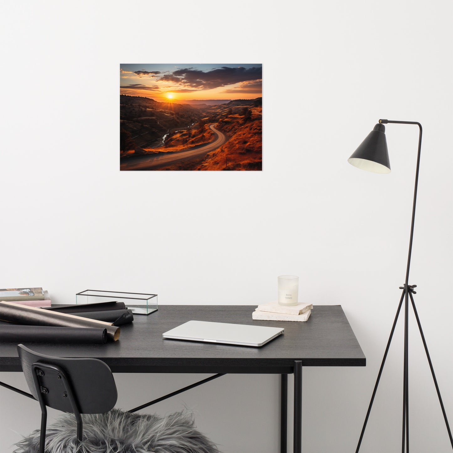 A Tranquil Trail Realism Painting Digital Artwork Loose Art Print