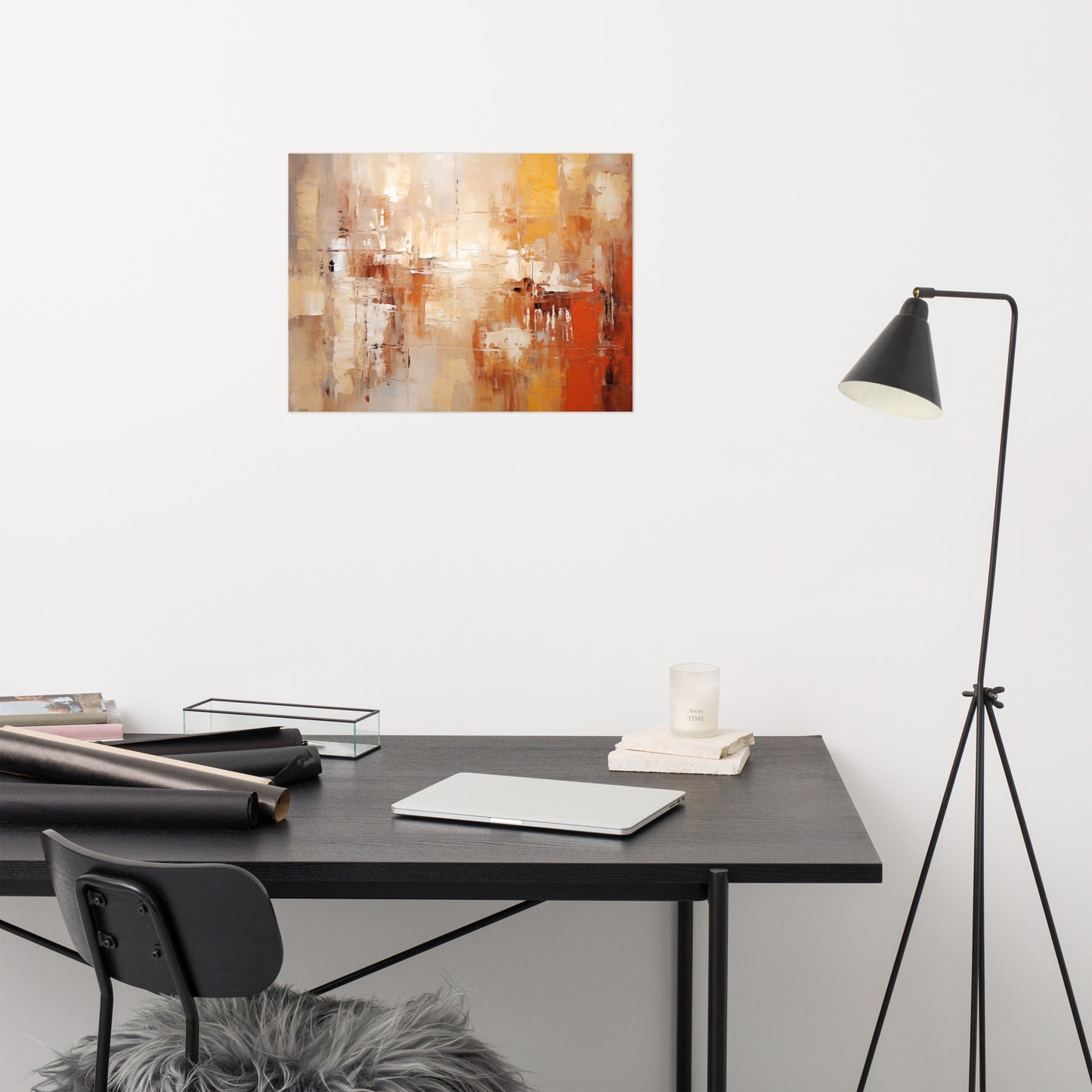 Amber Echoes Abstract Painting Digital Artwork Loose Art Print