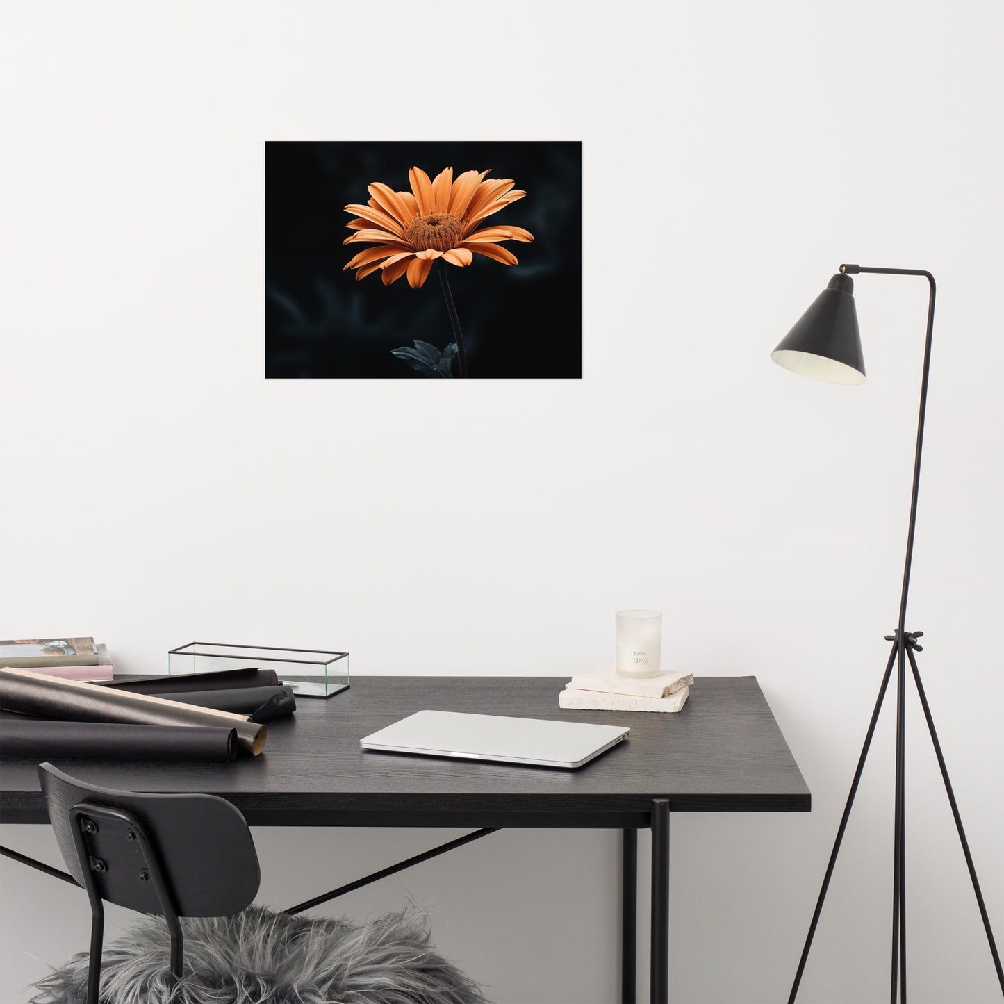 Amber Embrace Floral Photorealistic Digital Artwork Loose Art Print