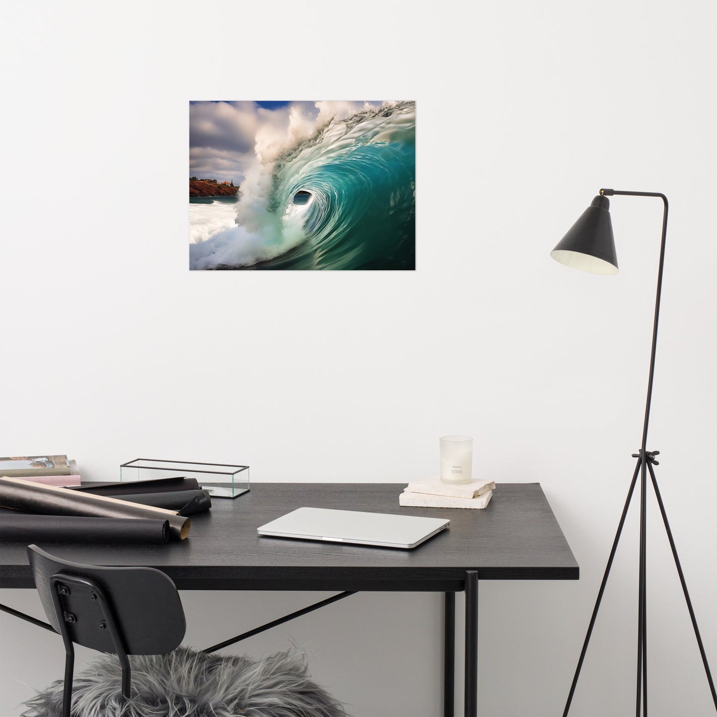 Aqua Embrace Realism Painting Digital Artwork Loose Art Print