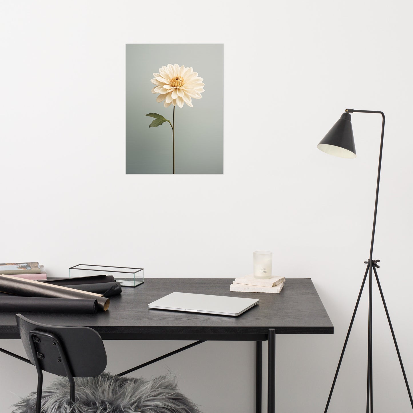 Blushing Bloom - Cream Color Realism Painting Digital Artwork Loose Art Print