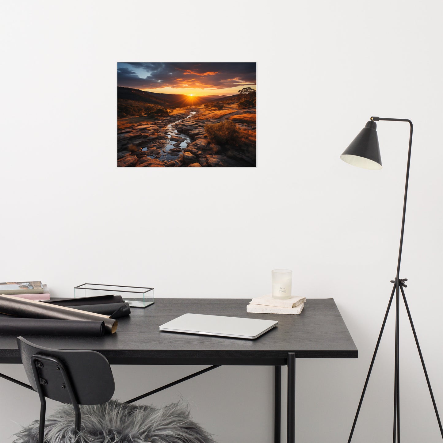 Canyon's Radiance Realism Painting Digital Artwork Loose Art Print