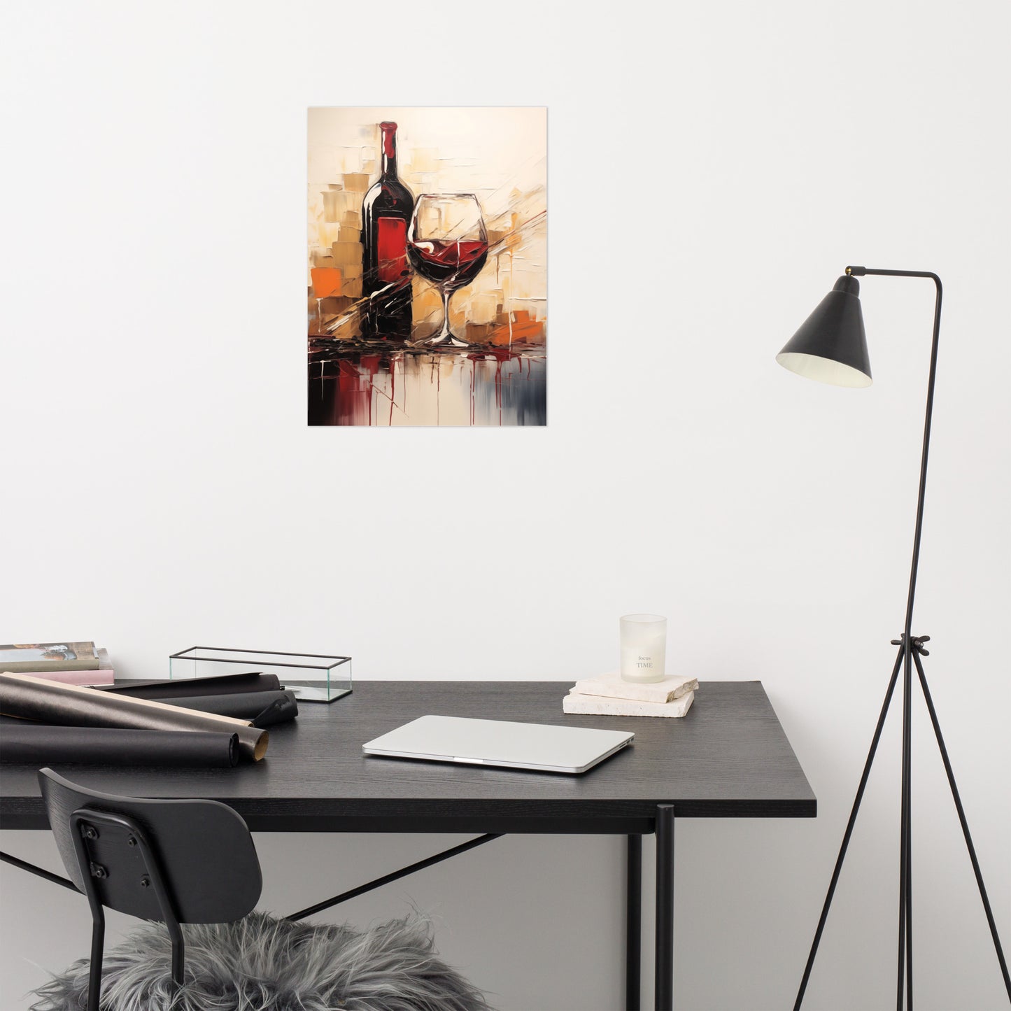 Vino Vibes Abstract Painting Digital Artwork Loose Art Print