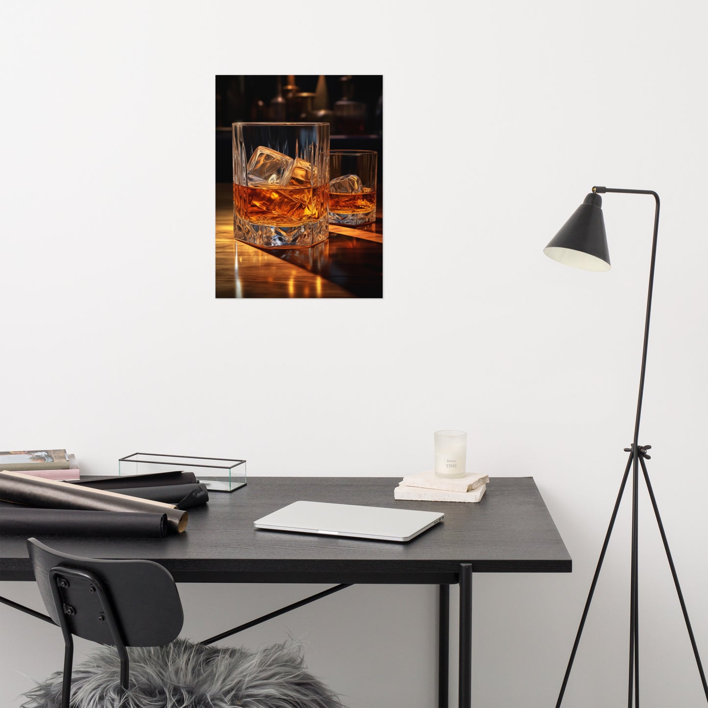 Whisky Reflections Realism Digital Painting Digital Artwork Loose Art Print