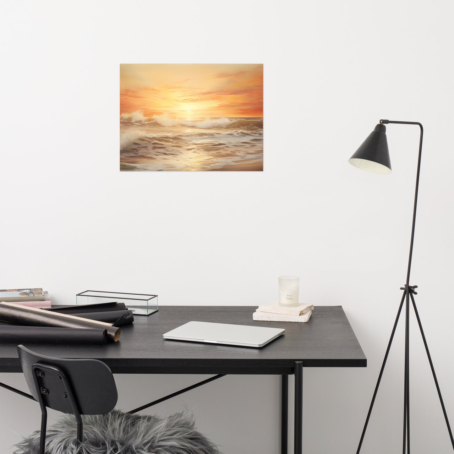 Whispering Tide Encaustic Painting Digital Artwork Loose Wall Art Print