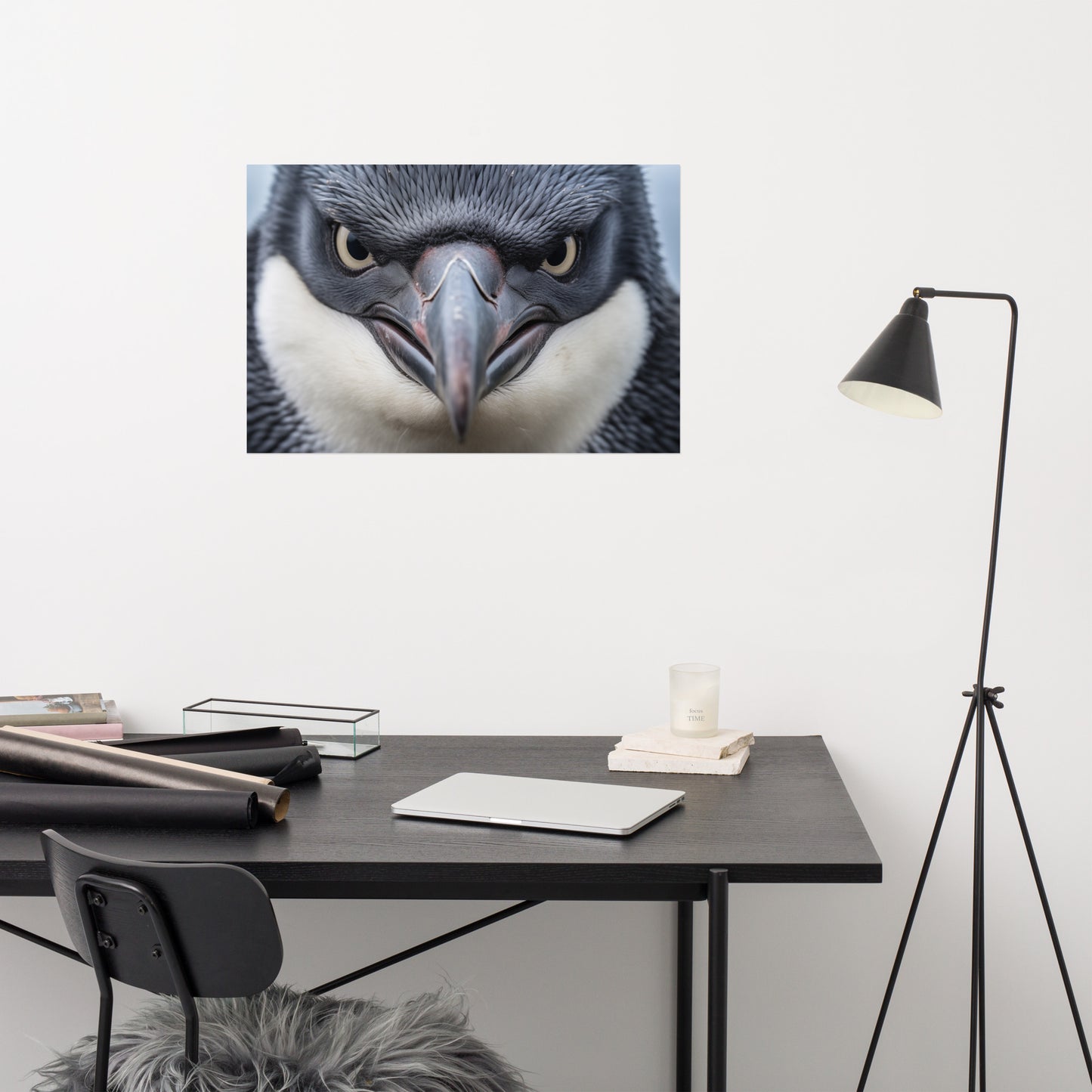 Antarctic Glare Penguin Photorealism - Digital Artwork Loose Print