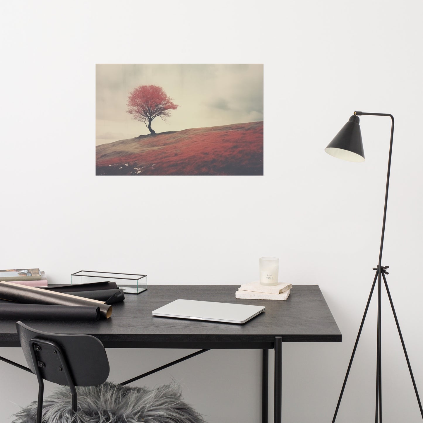 Autumn Solitude Minimal Botanical Retro Subdued Photorealism - Digital Artwork Loose Print