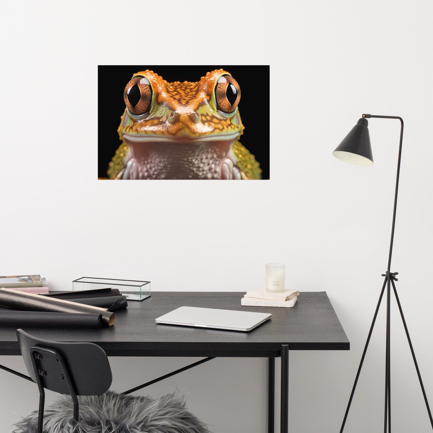 Beady-Eyed Beauty Hylidae Tree Frog Photorealism Painting - Digital Artwork Loose Art Print