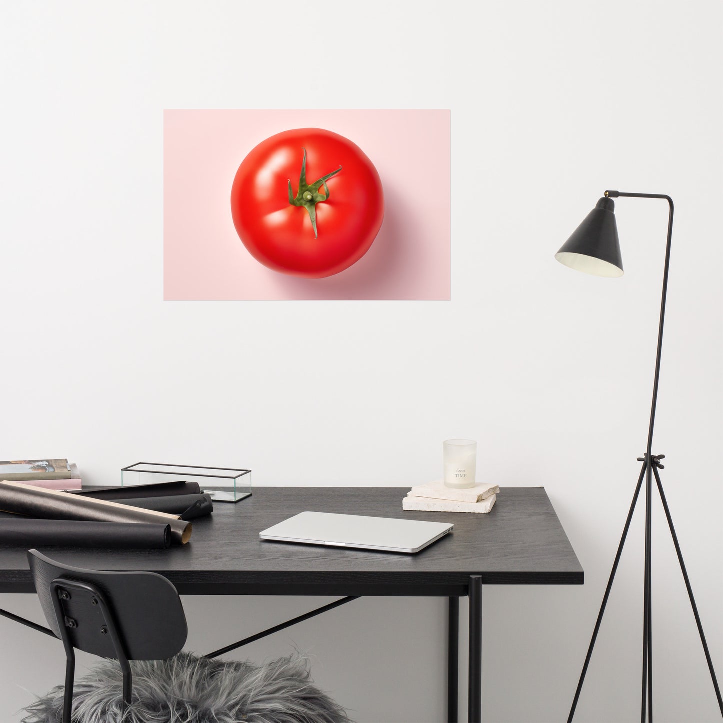 Before the First Slice Tomato Photorealism Painting - Digital Artwork Loose Art Print