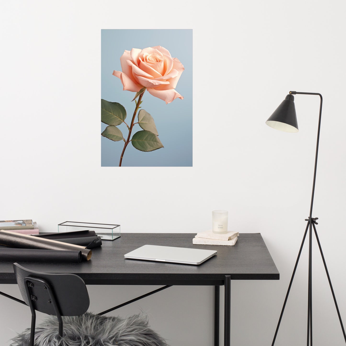 Blooming Brilliance Blush Flowers Photorealistic Painting - Digital Artwork Loose Art Print