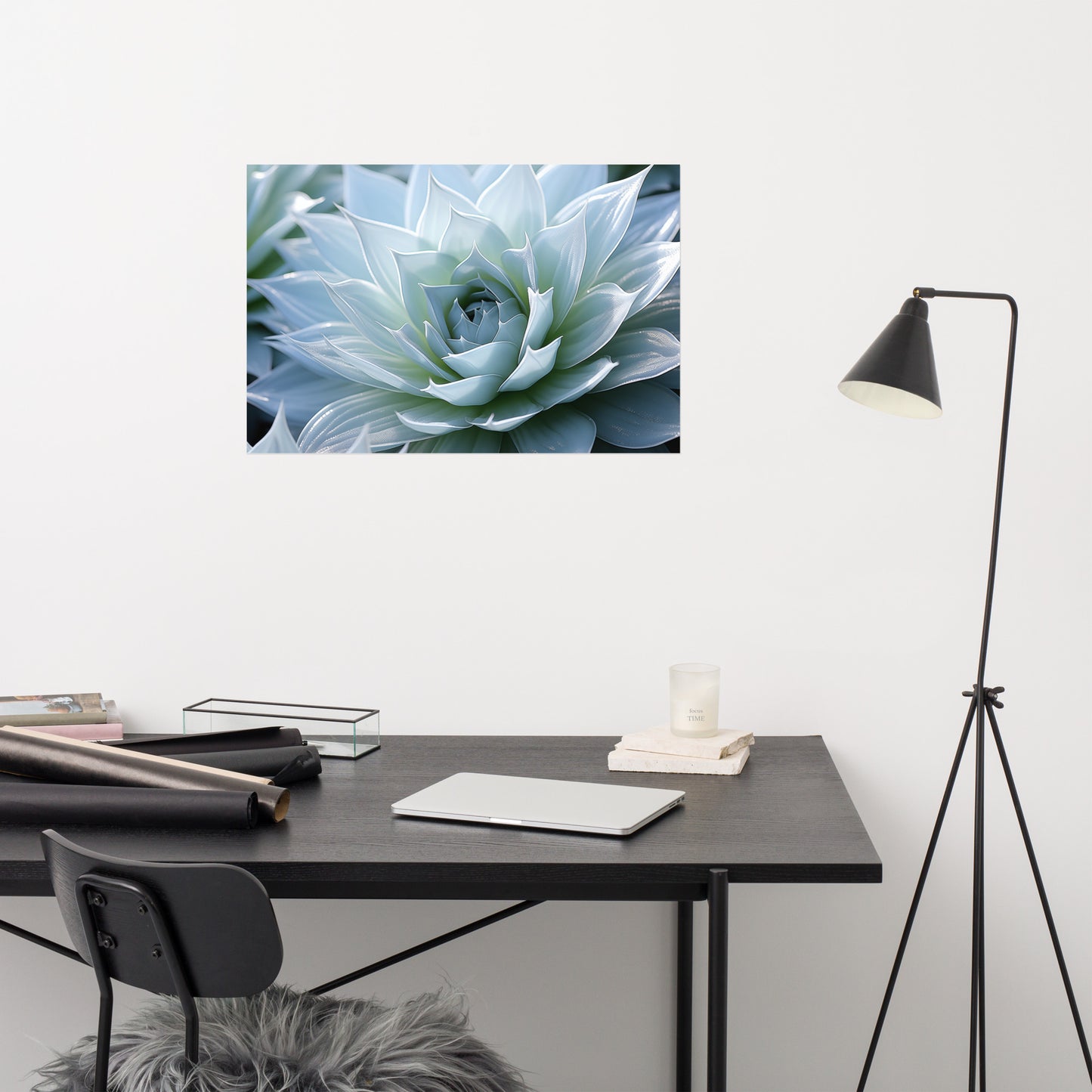 Botanical Rhapsody Succulent Photorealism Painting - Digital Artwork Loose Art Print