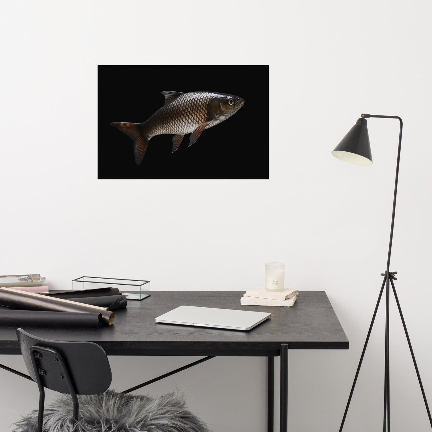 Scaled Silhouette Minimal Photorealism - Digital Artwork Loose Art Print