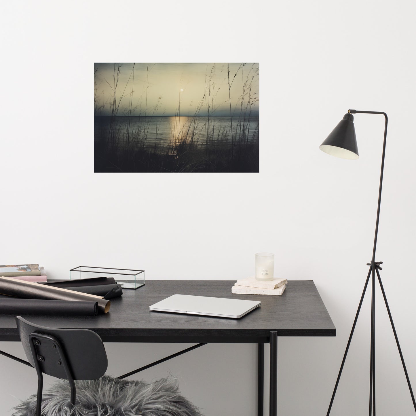 Vintage Coastal Dreams Subdued Retro Coastal Photorealism - Digital Artwork Loose Art Print