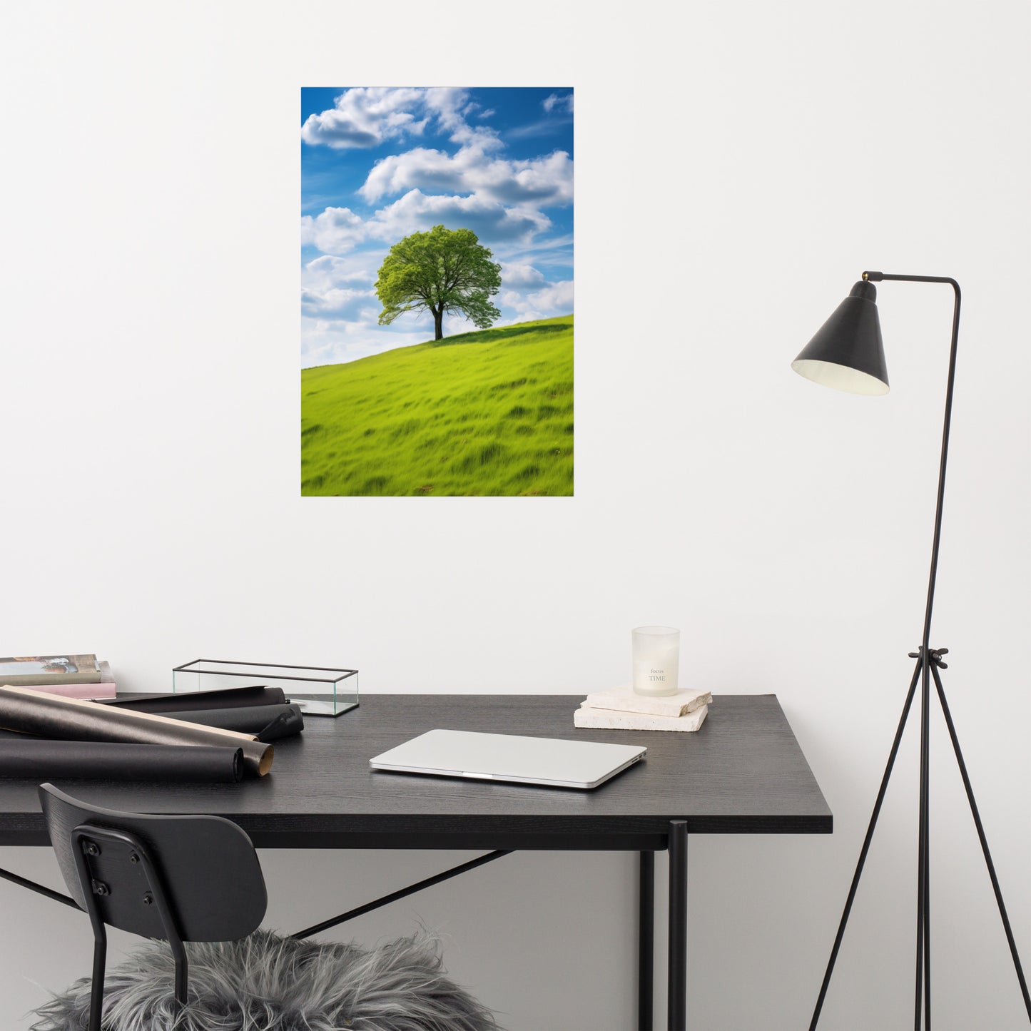 Where Earth Meets Sky Photorealism - Digital Artwork Loose Art Print