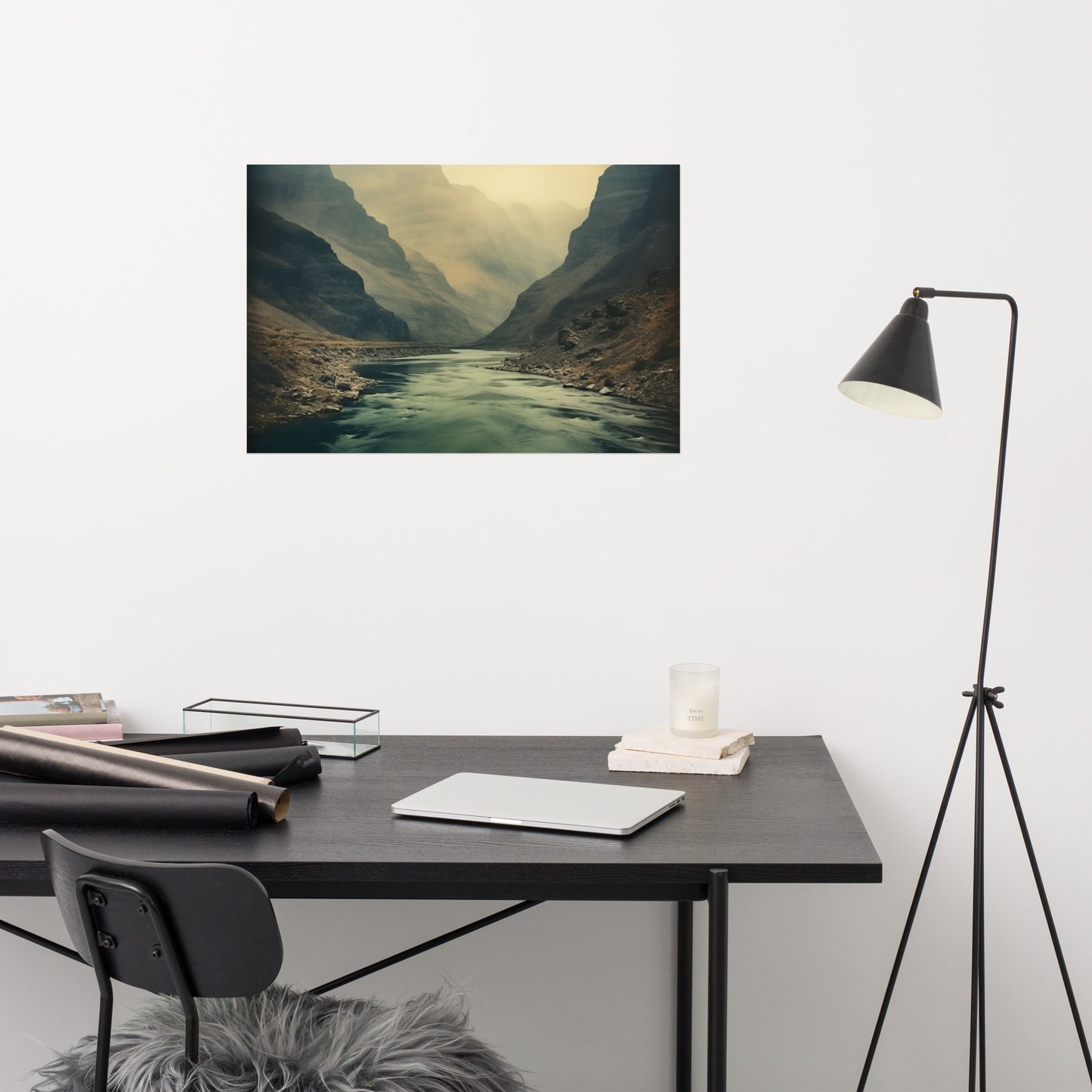Whispers of Water Vintage Subdued Photorealism - Digital Artwork Loose Art Print