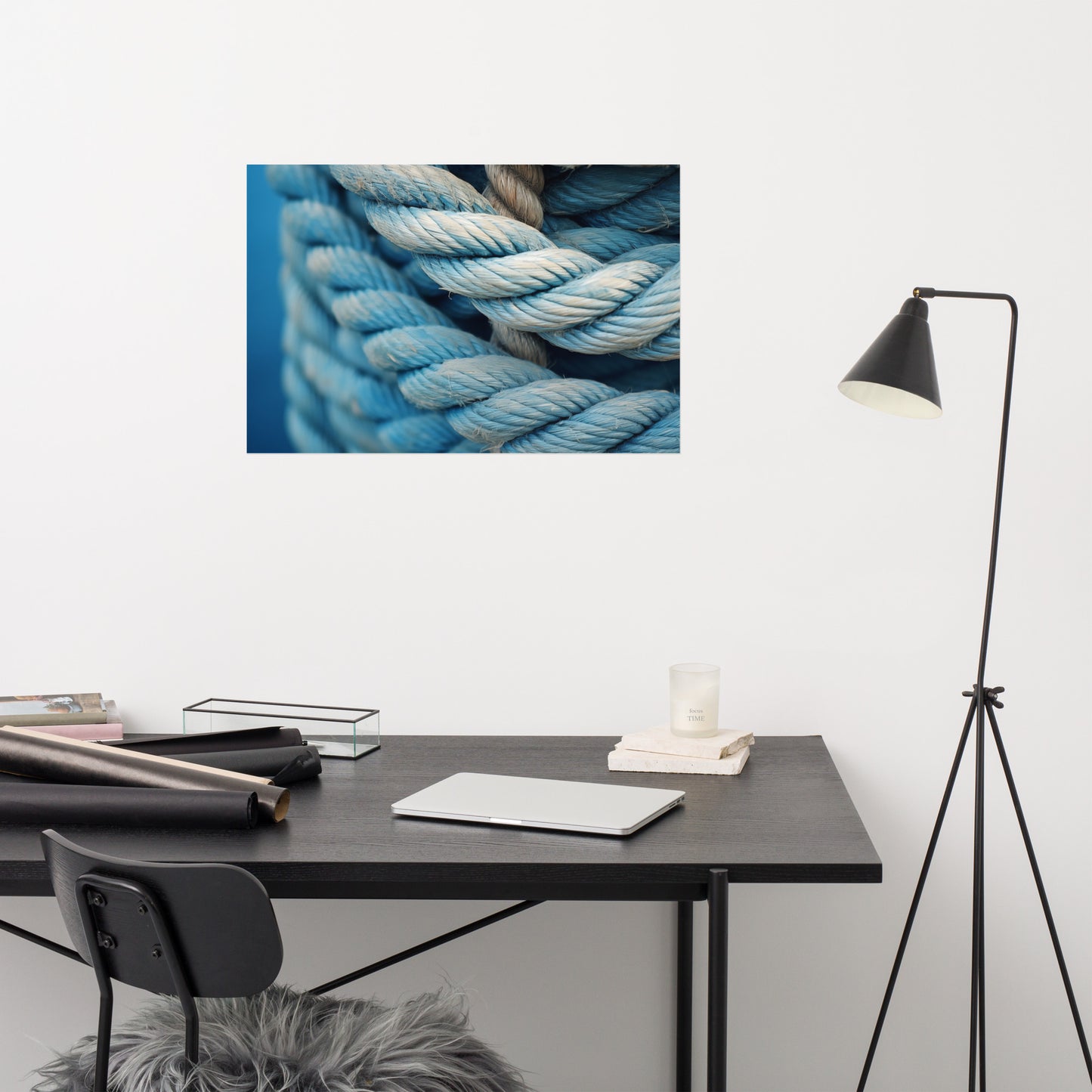 Woven Whispers Texture Ropes Photorealism - Digital Artwork Loose Art Print