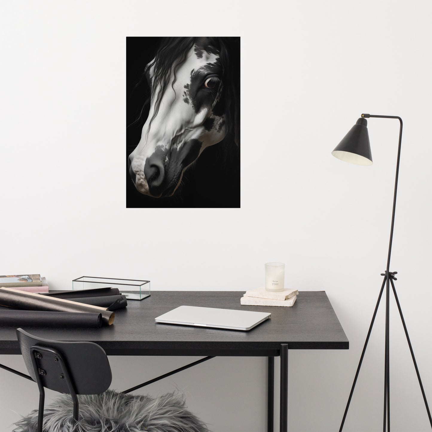 Stargazer Modern Horse Art Photorealism - Digital Artwork Loose Print