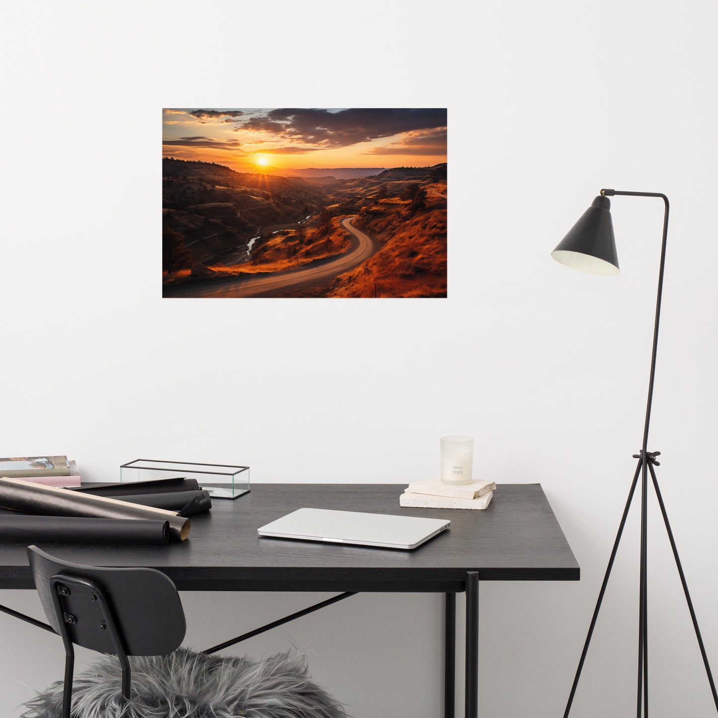 A Tranquil Trail Realism Painting Digital Artwork Loose Art Print