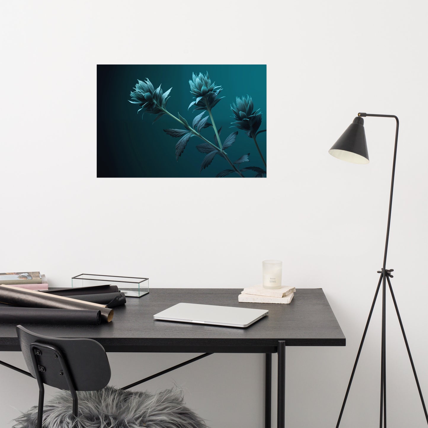 Aqua Ascent Realism Painting Digital Artwork Loose Art Print