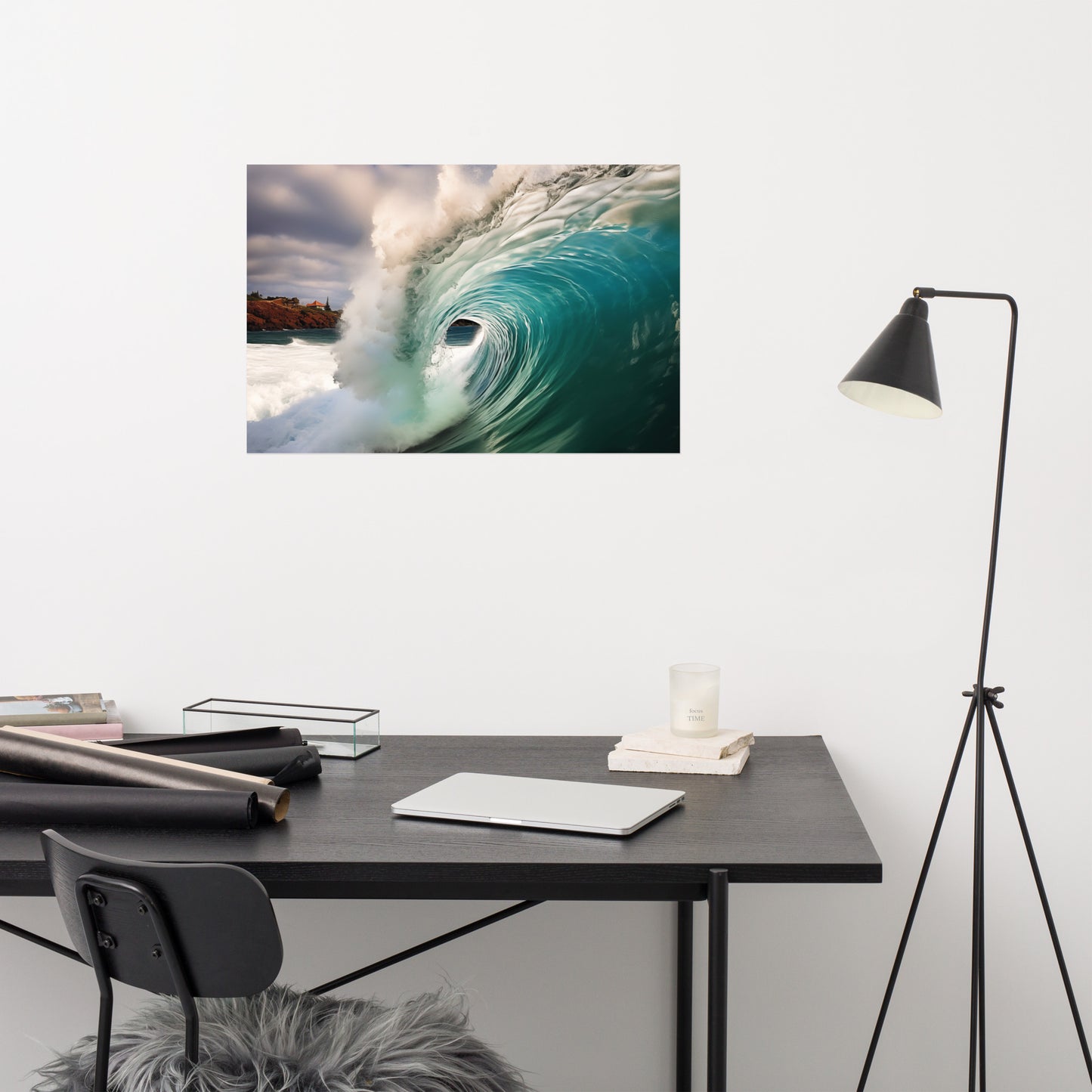 Aqua Embrace Realism Painting Digital Artwork Loose Art Print