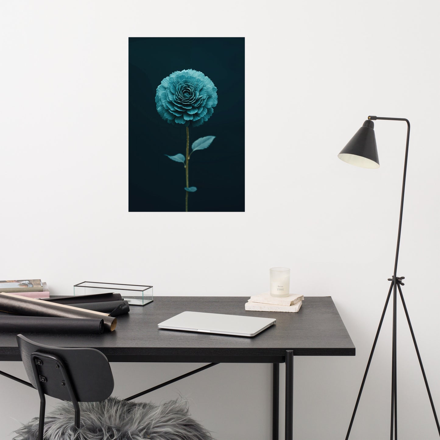 Azure Awakening Realism Painting Digital Artwork Loose Art Print