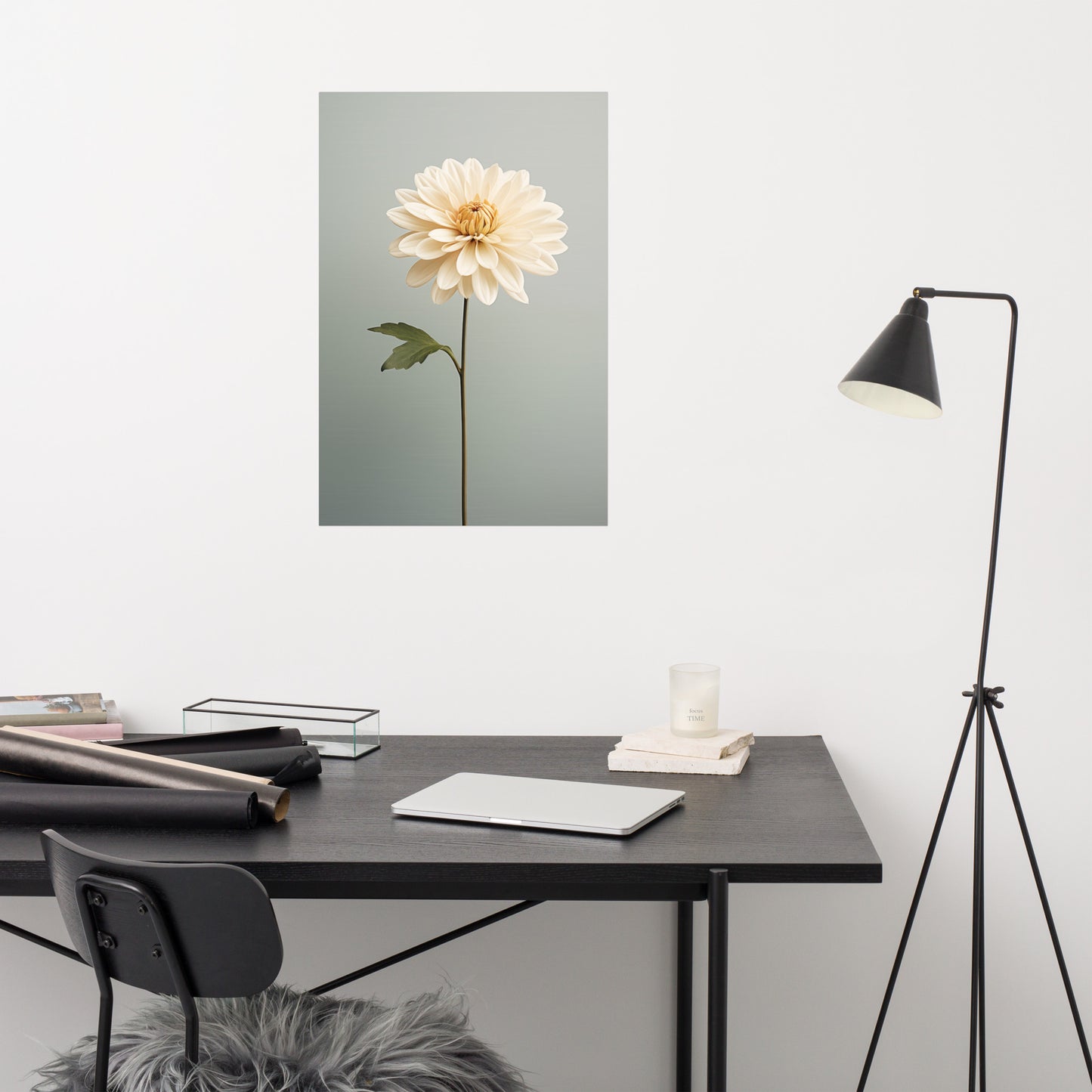 Blushing Bloom - Cream Color Realism Painting Digital Artwork Loose Art Print
