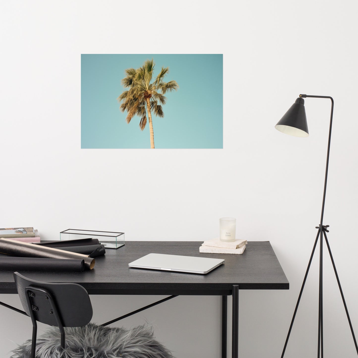 Vintage Palm Tree Retro Realism Painting Digital Artwork Loose Art Print