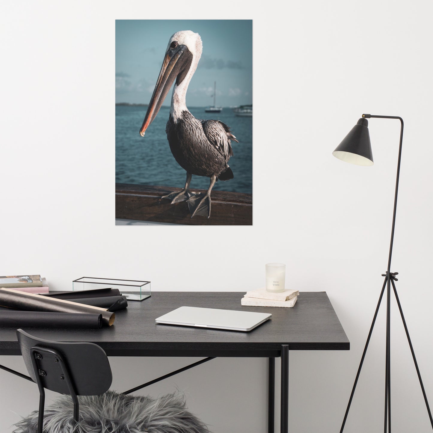 Bob The Pelican 2 Colorized Loose Wall Art Print