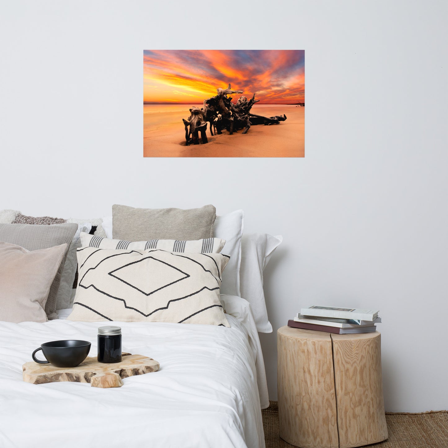 Dried Tree Roots and Sunrise Boneyard Beach Florida Loose Wall Art Print