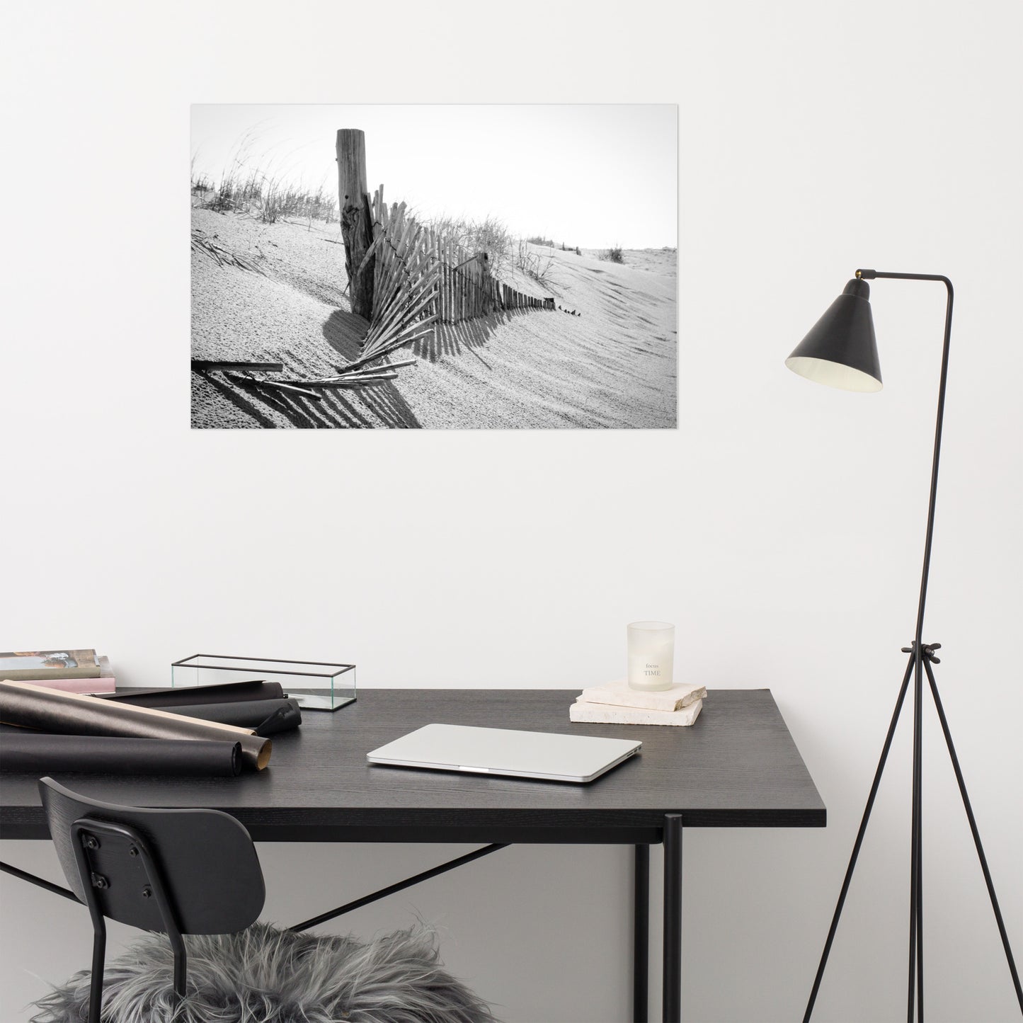 High Key Dunes Black and White Coastal Landscape Photo Loose Wall Art Prints