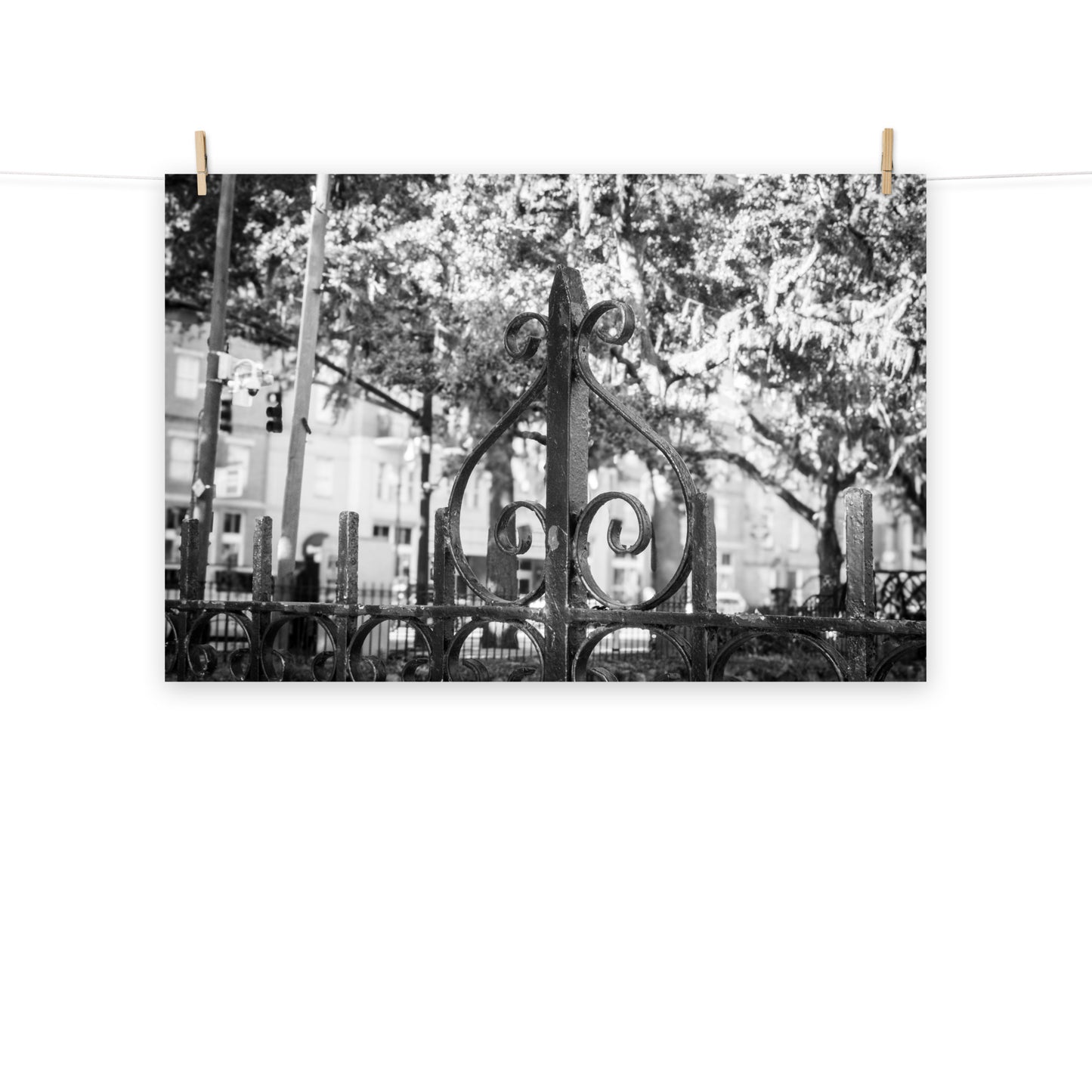 Architectural / Industrial / Cityscape Abstract Decor Old Wrought Iron Fence Gate Savannah Ga 2 Loose Wall Art Print 8" x 10"
