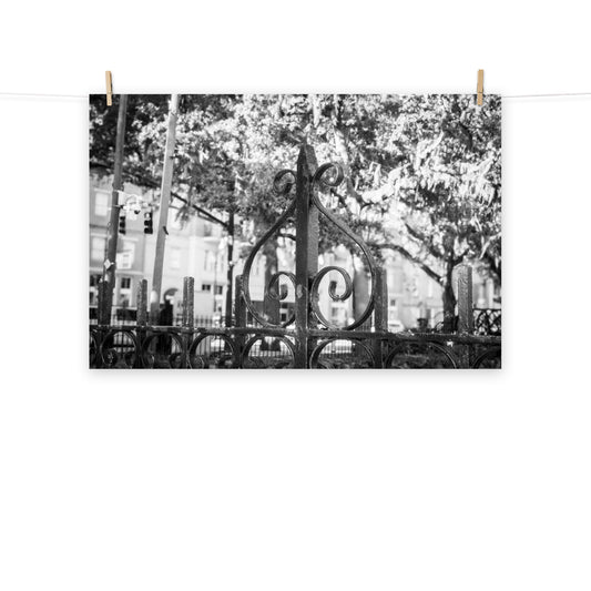 Architectural / Industrial / Cityscape Abstract Decor Old Wrought Iron Fence Gate Savannah Ga 2 Loose Wall Art Print 8" x 10"