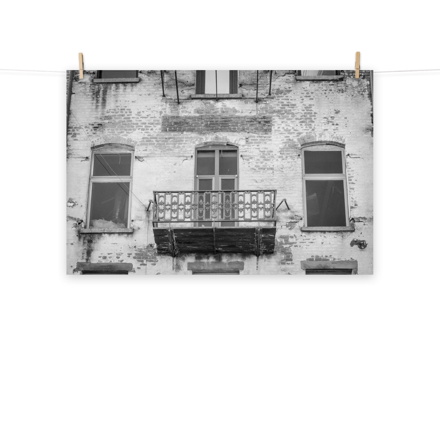 Architectural / Industrial / Cityscape Abstract Decor Old Iron Balcony River Street Savannah Ga 2 Loose Wall Art Print 8" x 10"