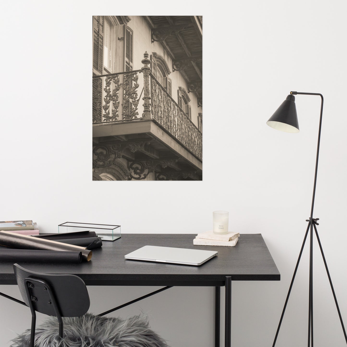 John Rourke House Wrought Iron Balcony Savannah GA 2 Loose Wall Art Print