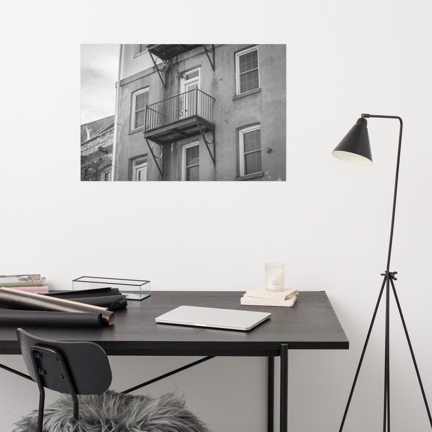 Old Iron Balcony River Street Savannah Ga Architectural Photo Loose Wall Art Print