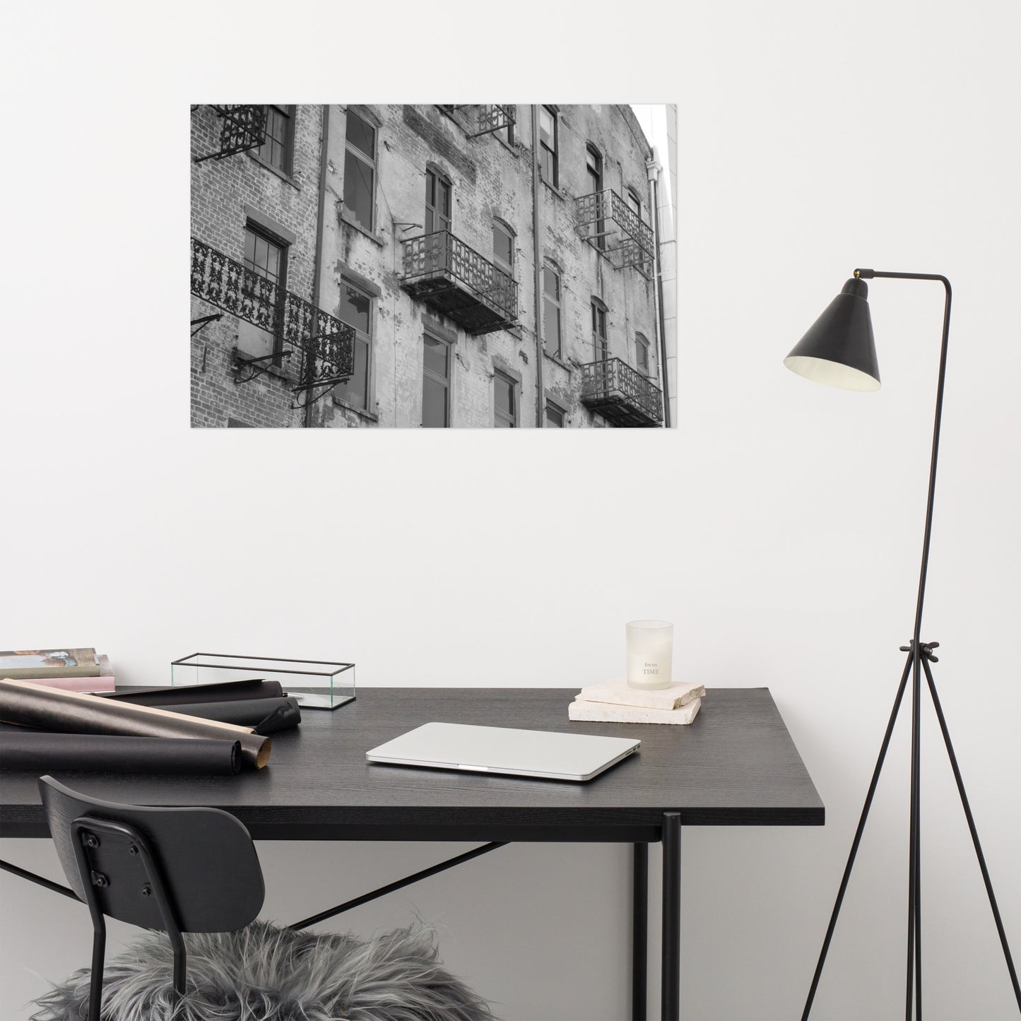 Old Iron Balcony River Street Savannah Ga 3 Architectural Photo Loose Wall Art Print