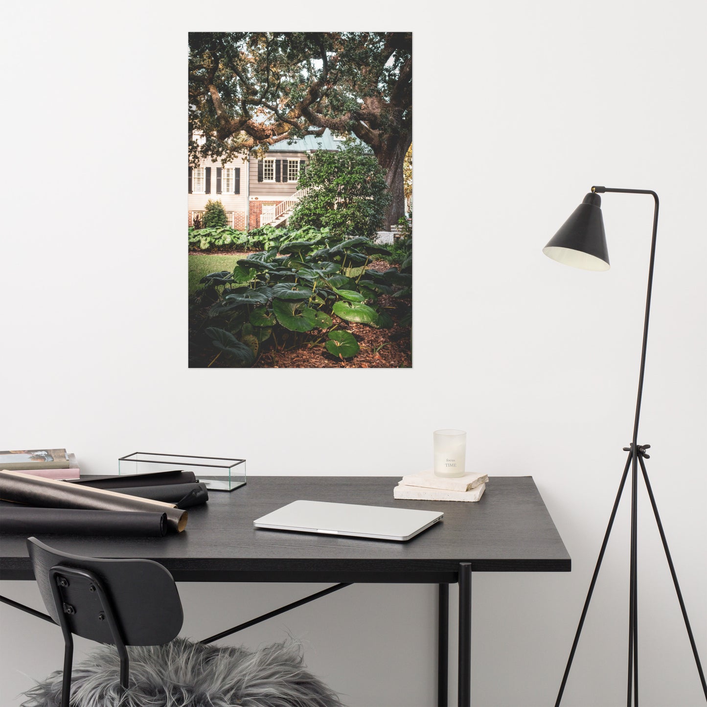 Simon Mirault House and Washington Square Park Savannah Ga Architectural Photo Loose Wall Art Print