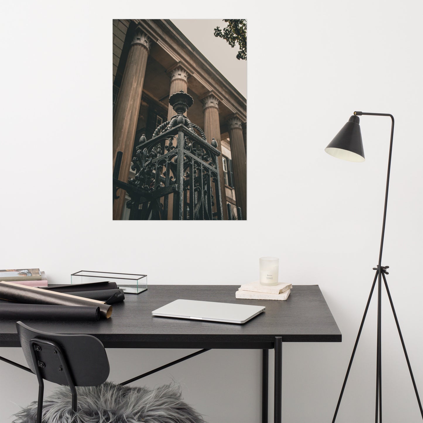Wrought Iron Banister Post Savannah Ga Architectural Photo Loose Wall Art Print