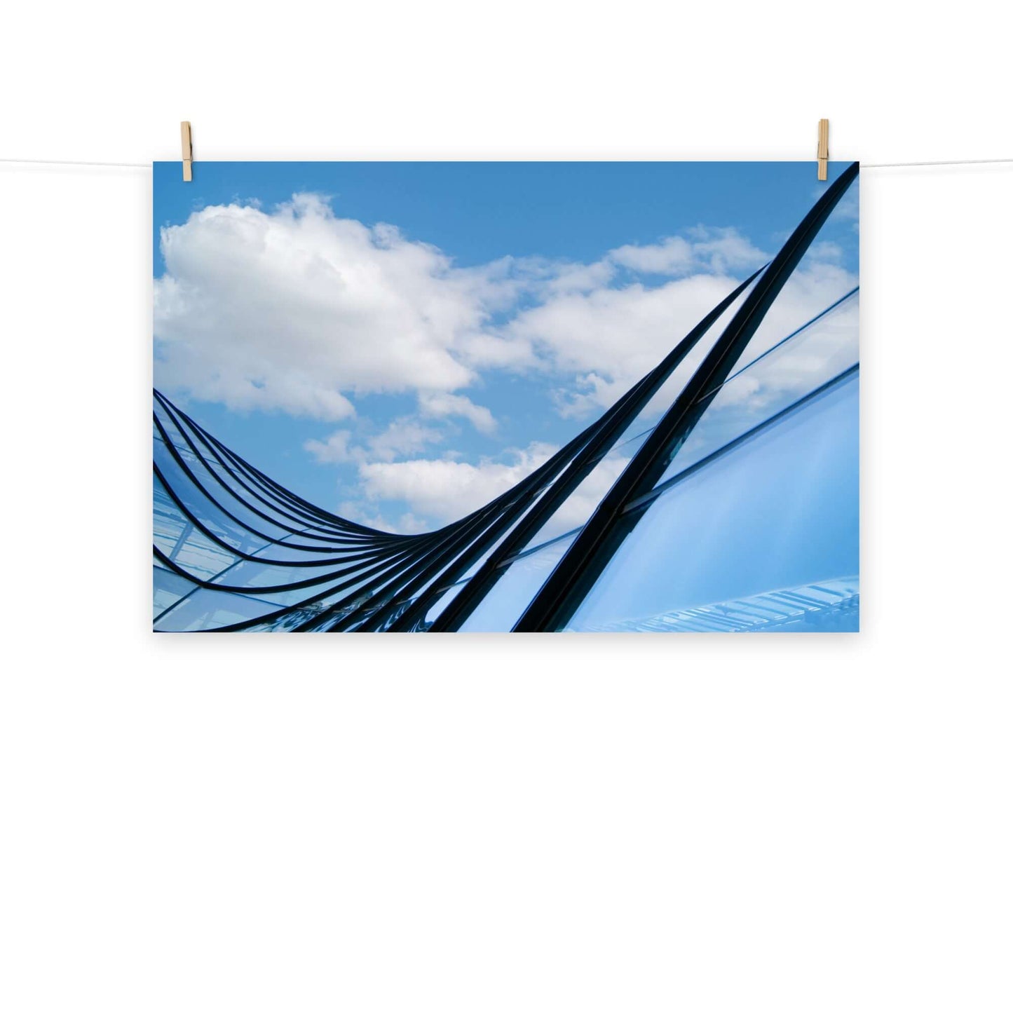 Architecture Photography Art: Glass and Azure Frameable Art Print