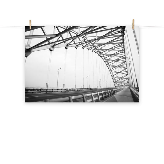 Modern Architecture Photography: Ethereal Crossing Frameless Art Print