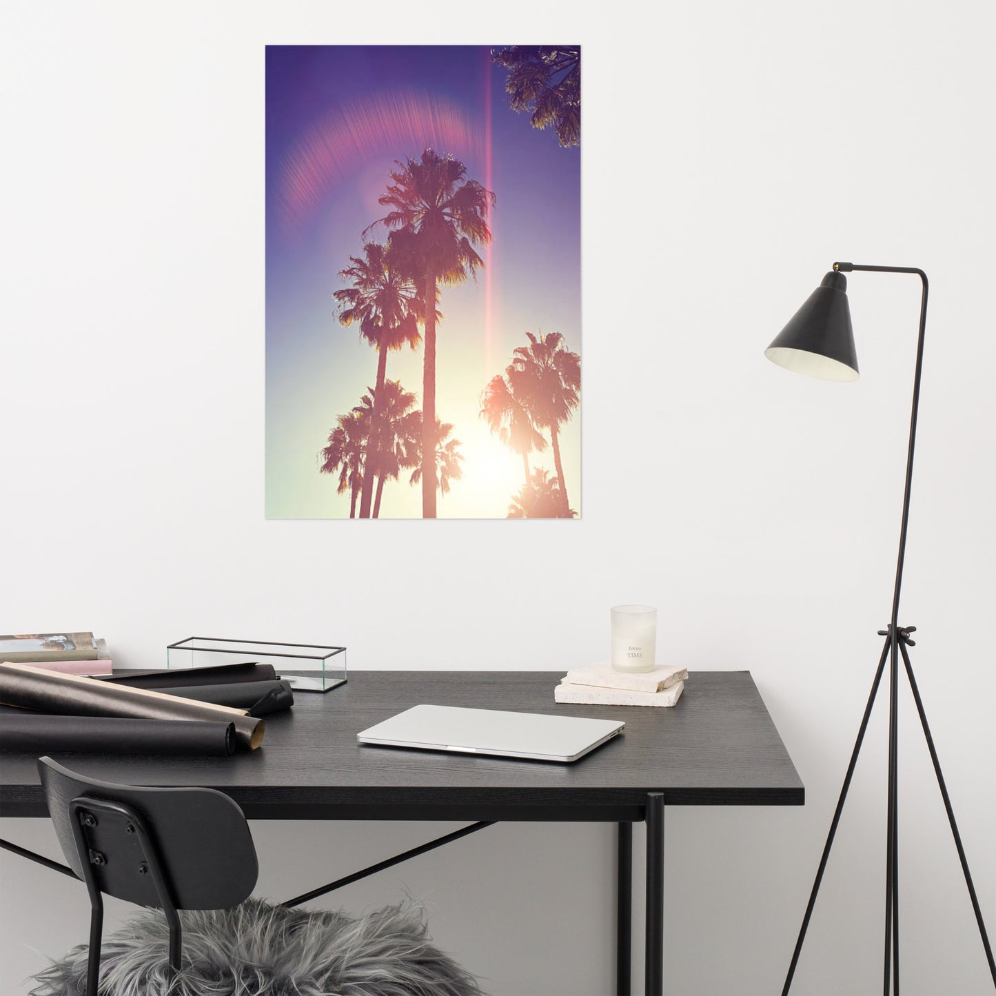 Retro Palm Trees Coastal Beach Botanical Nature Photograph Loose / Unframed Wall Art Print