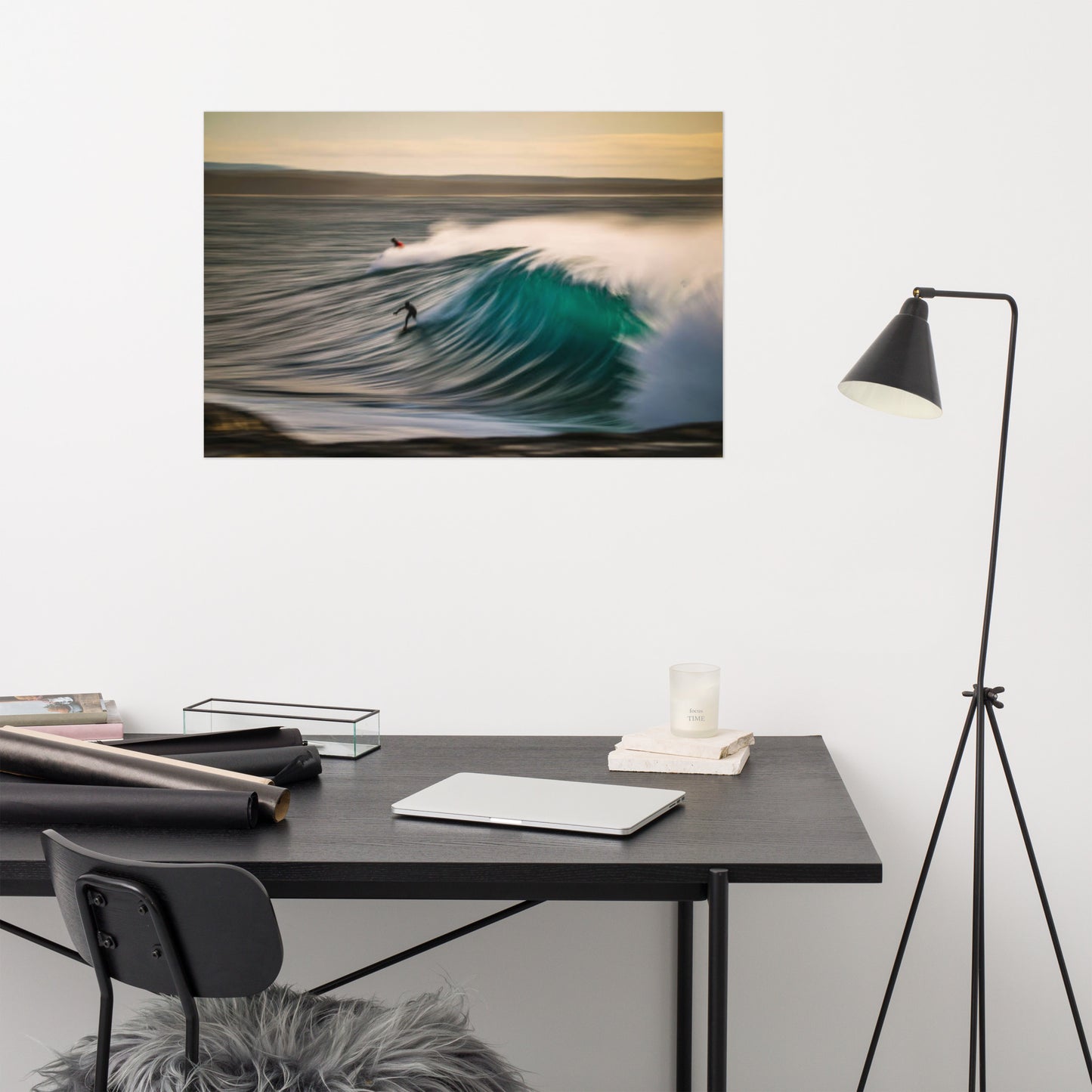 A Surfer's Dance with Light Lifestyle / Abstract / Landscape Photograph Loose Wall Art Print