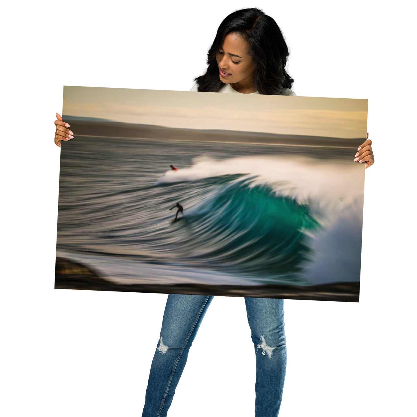 A Surfer's Dance with Light Lifestyle / Abstract / Landscape Photograph Loose Wall Art Print