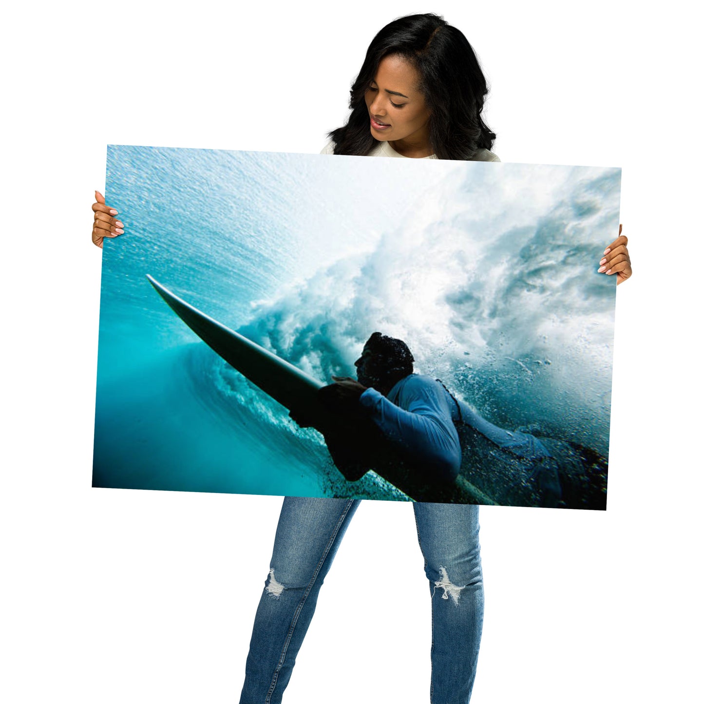 Beneath the Break 2 Coastal Lifestyle Abstract Nature Photograph Unframed Wall Art Print