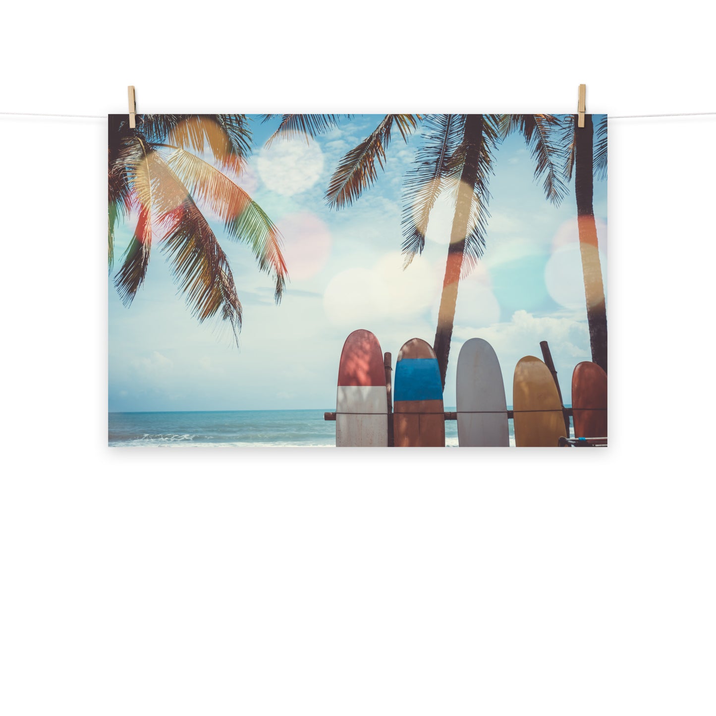 Surf Life Tropical Landscape Surfboard Scene Lifestyle Photograph Loose Wall Art Print