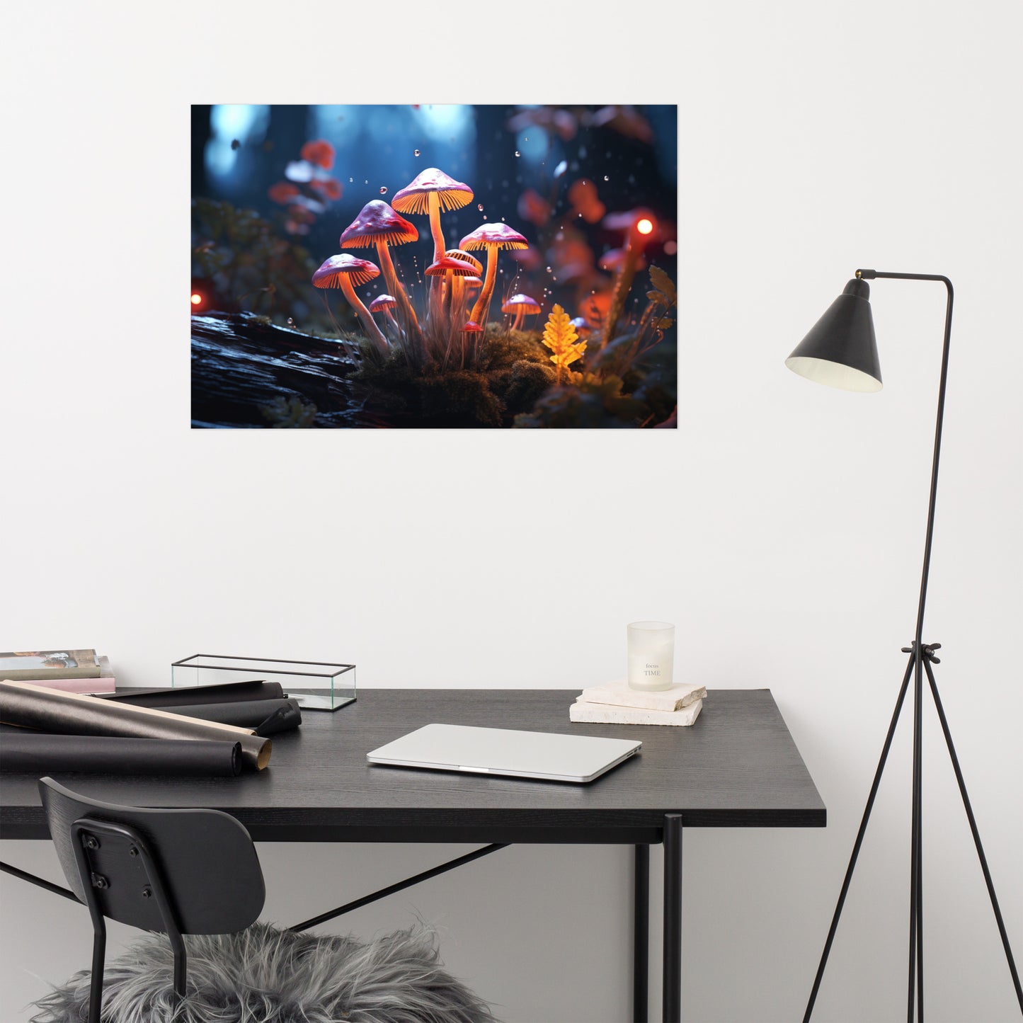 Abstract Wall Art: "Phosphorescent Fungi" - Minimal / Modern / Botanical Loose Print