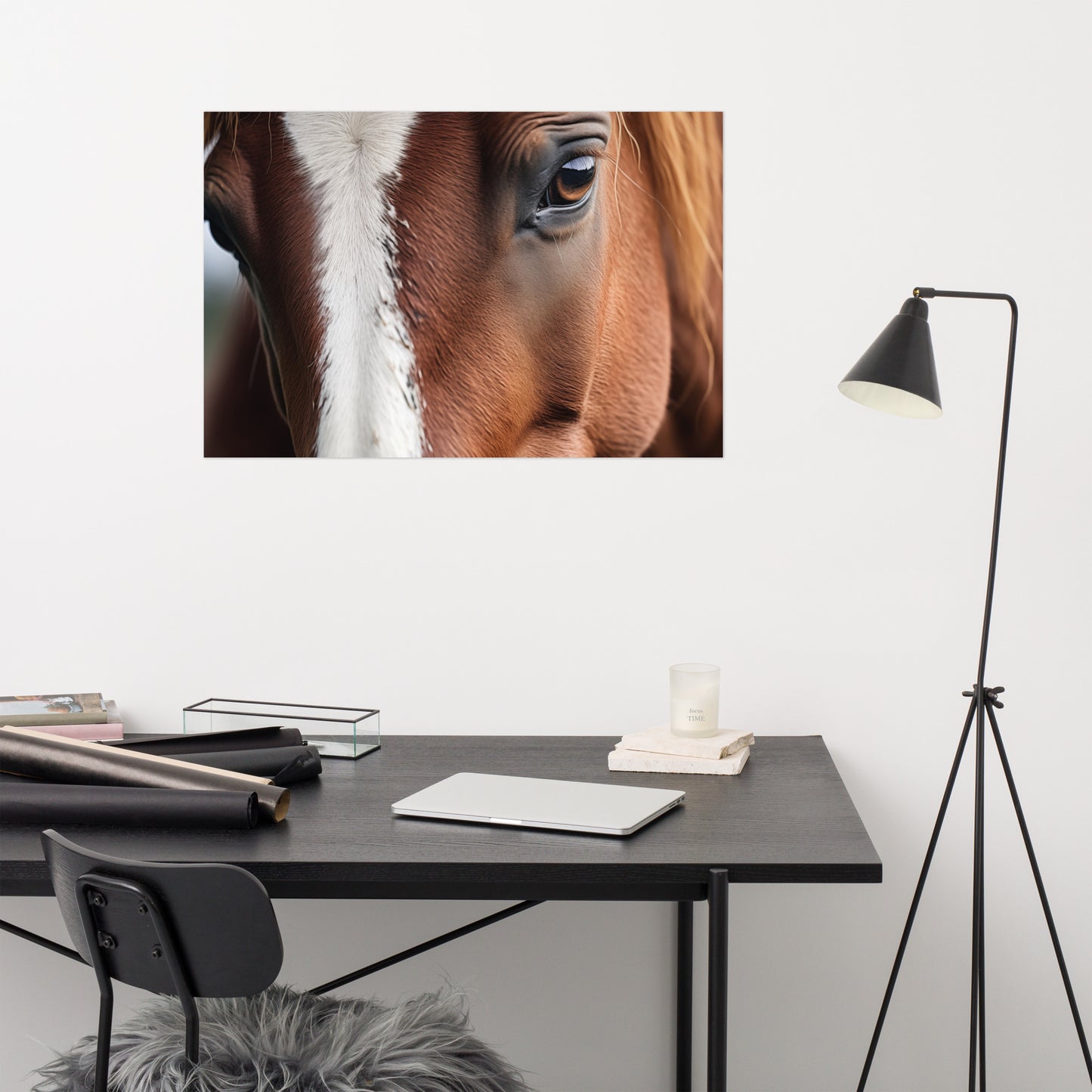 Farm Style Wall Art: "A Gentle Giant's Eye" - Photorealism Painting - Digital Artwork Loose Art Print