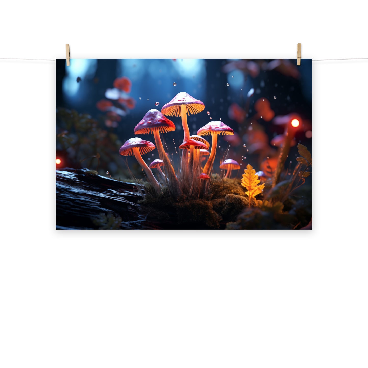 Abstract Wall Art: "Phosphorescent Fungi" - Minimal / Modern / Botanical Loose Print