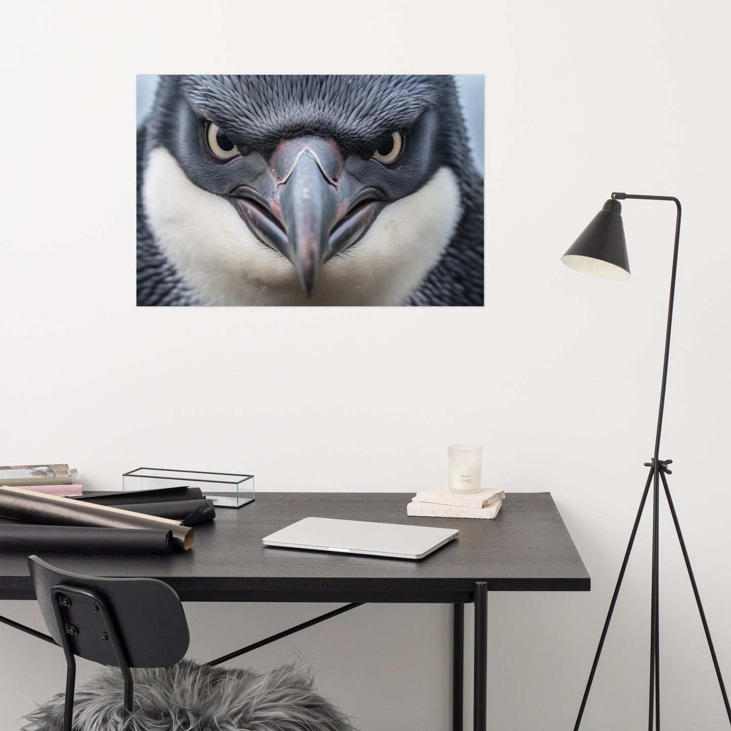 Antarctic Glare Penguin Photorealism - Digital Artwork Loose Print