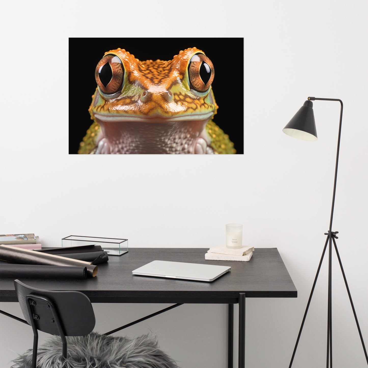 Beady-Eyed Beauty Hylidae Tree Frog Photorealism Painting - Digital Artwork Loose Art Print